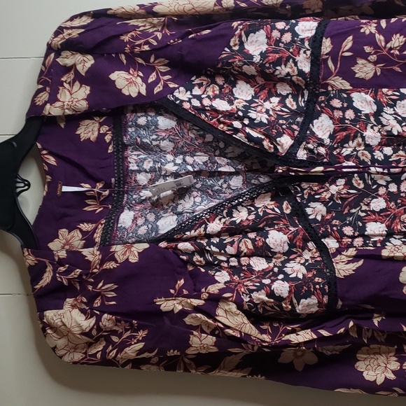 Gifted! Not available! NWT Free People Odette Printed Tunic Top - Expresso Combo - Picture 6 of 10